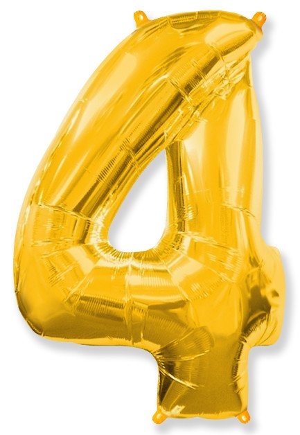 Шар фольга Цифра 40"/CFI Золото "4"