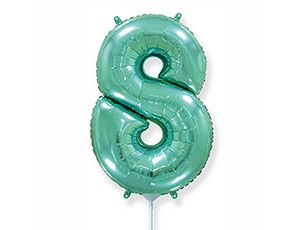 Шар фольга Цифра 16"/Fm Бирюзовая Turquoise "8"