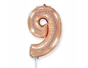 Шар фольга Цифра 16"/Fm Розовое Золото Rose Gold "9"