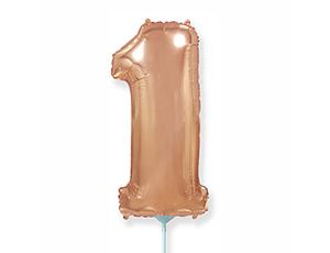 Шар фольга Цифра 16"/Fm Розовое Золото Rose Gold "1"