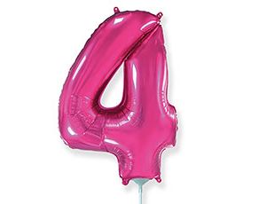Шар фольга Цифра 16"/Fm Фуксия "4"