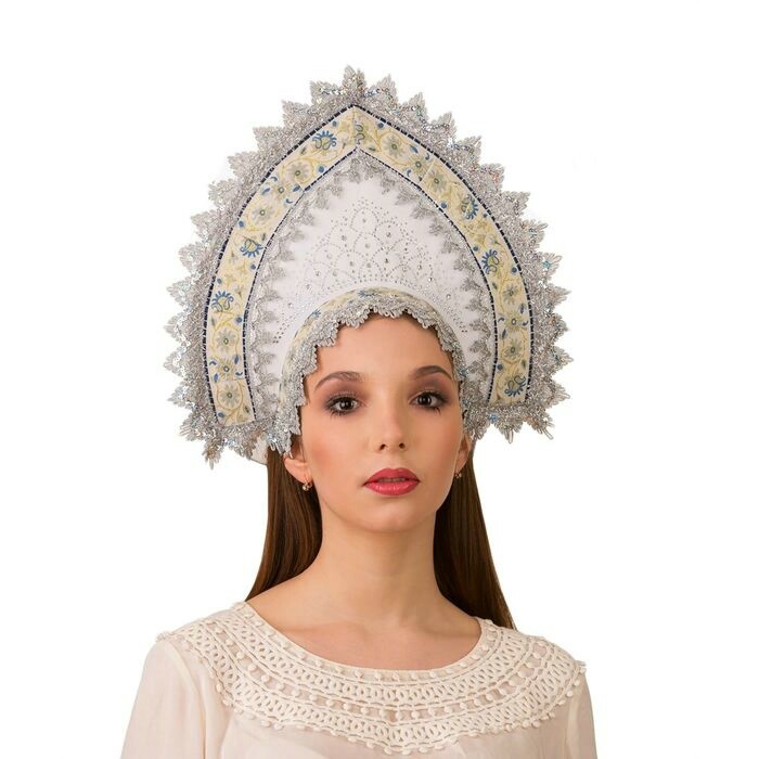 Кокошник Снегурочка на резинке