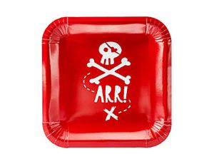 Тарелки бумажные 200мм квадрат Пират PARTY (уп6) ВесЗатея