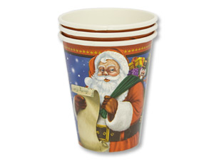 Стаканы бумага 270мл Санта (уп8)