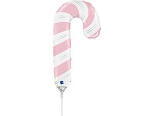 Шар фольга мини Леденец бело-розовый 12" 30СМ GR