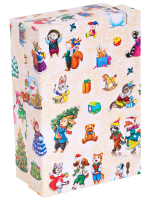 Коробка прямоугольник 15х10х5см Новогодние зверята