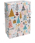 Коробка прямоугольник Елочки 17х11х6см