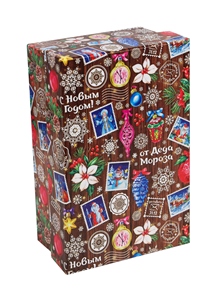 Коробка прямоугольник 15х10х5см Новогодняя почта