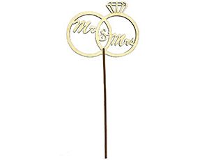 Топпер дерево Mr&Mrs 27см