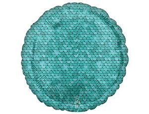 Шар фольга без рисунка 18'' круг Пайетки Ocean Blue An