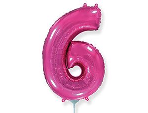 Шар фольга Цифра 16"/Fm Фуксия "6"