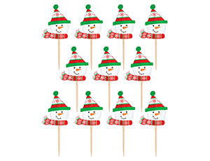 Пика для канапе Снеговик дерев 6,3см (уп36) 