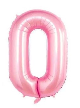 Шар фольга Цифра 40"/CFI Розовая "0"