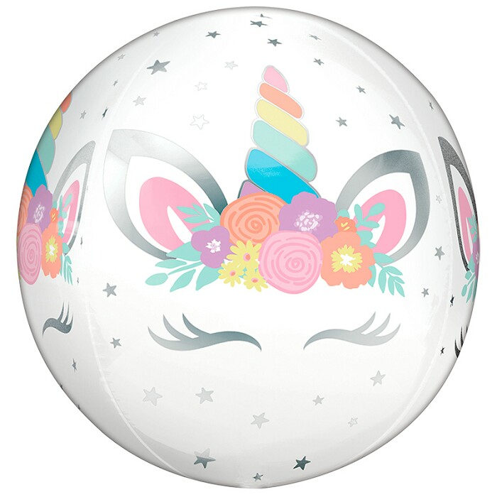 Шар фольга Сфера 3D Bubble Бабблс 16" Глазки единорога An
