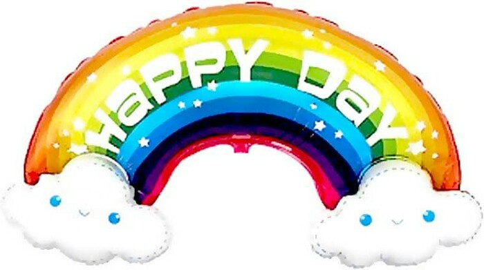 Шар фольга фигура Радуга в облаках Happy Day 39" 99см Fm 1207-4317