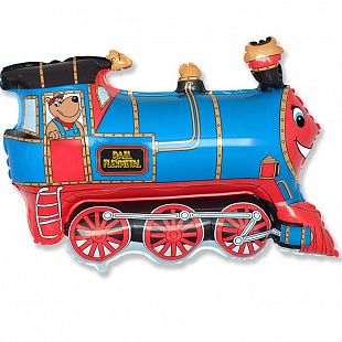 Шар фольга фигура Поезд голубой 71х79см 84л 31" Fm