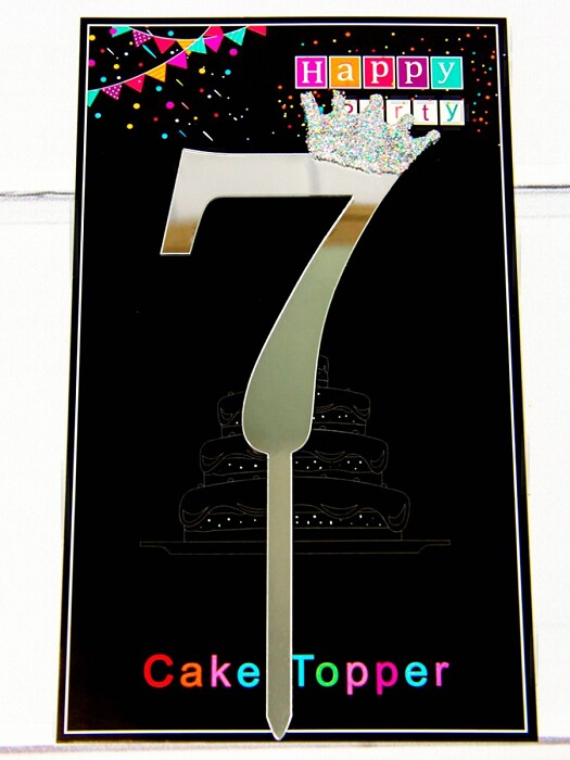 Топпер пластик Серебро "7"
