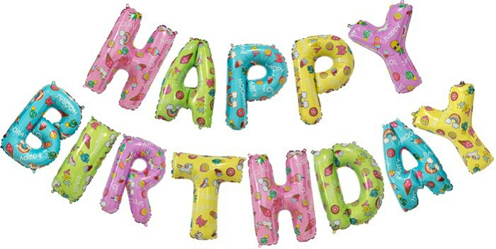 Шар фольга Буквы надпись Happy Birthday 14'' 36см ассорти Веселые картинки FL