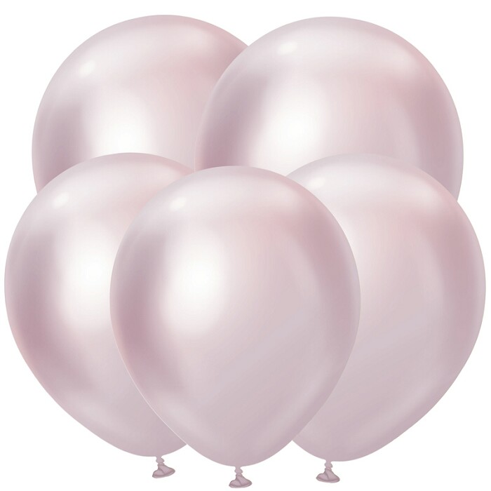 Шар латекс 5"/ВС хром Зеркальные шары Розовый лайт Mirror Pink Gold 50шт