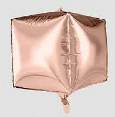 Шар фольга 3D Куб 26” 66см Розовое золото