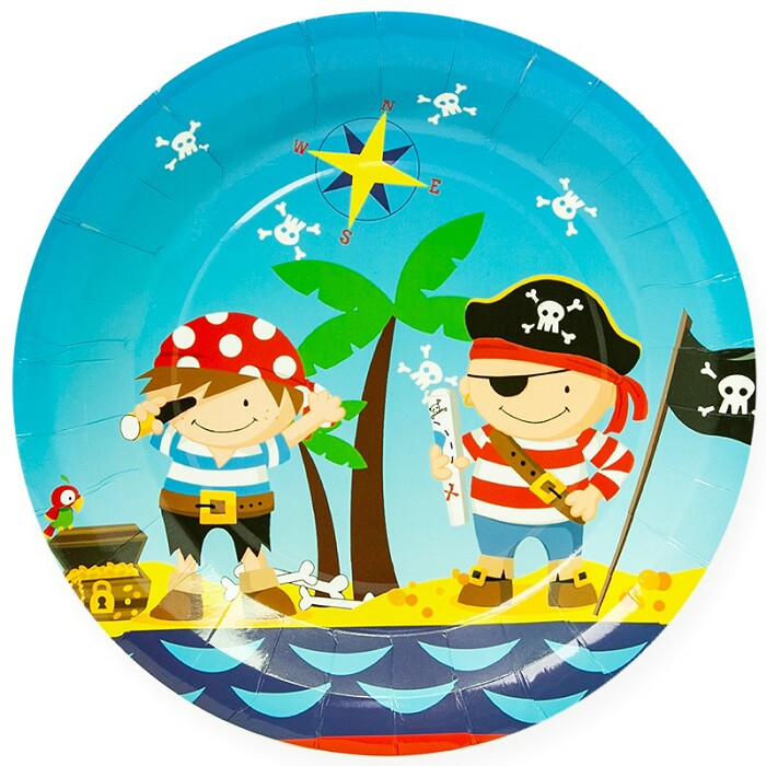 Тарелки бумажные 230мм Пираты уп6 ВолВес