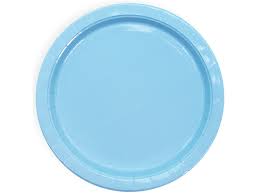 Тарелки бумажные 230мм однотоные Голубой уп6 ВолВес