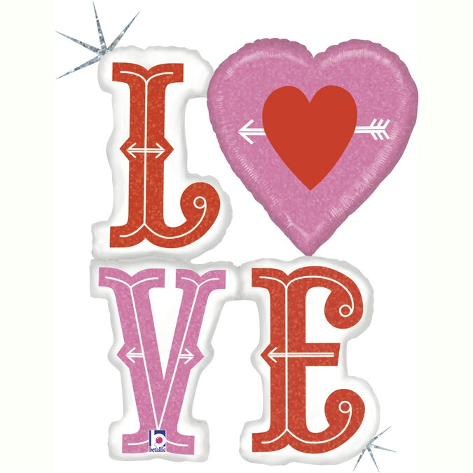 Шар фольга фигура LOVE Голография 46'' 117см GR