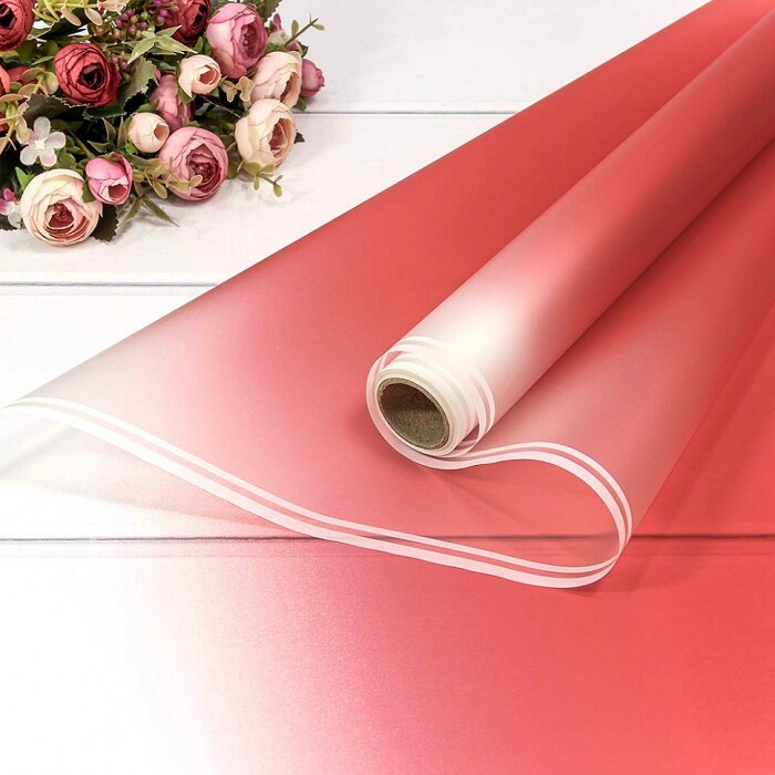 Пленка рулон 0,58х10м матовая Двойная полоска Красный