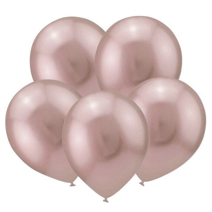 Шар латекс 5"/ВП хром Зеркальные шары Розовое золото Mirror Rose Gold 50шт