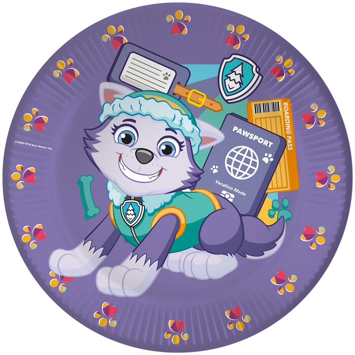 Тарелки бумажные 180мм Щенячий Патруль сиреневый уп6 ВолВес