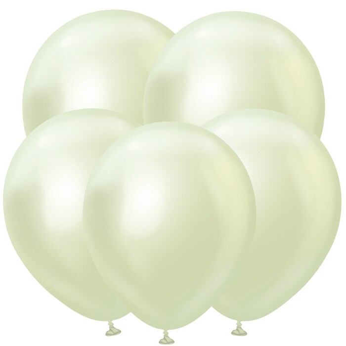 Шар латекс 12"/ВС хром Зеркальные шары Зеленый лайт Mirror Green Gold 50шт