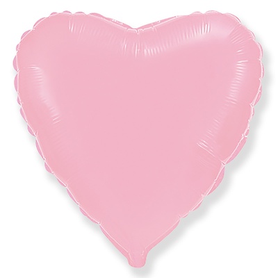Шар фольга без рисунка 18"Fm сердце пастель Розовый Pink 1204-0538