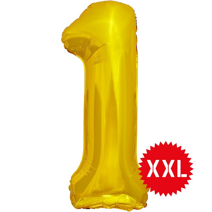 Шар фольга Цифра 50''/FL Гигант Золото "1" упак 127см