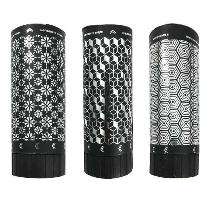 Хлопушка Бумфети 11см пружинные Блеск серпантин с серебряной печатью c хедером набор (уп3)