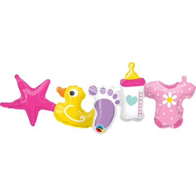 Шар фольга фигура AIR Гирлянда Baby Girl 41" 104см H QL (уп2) США