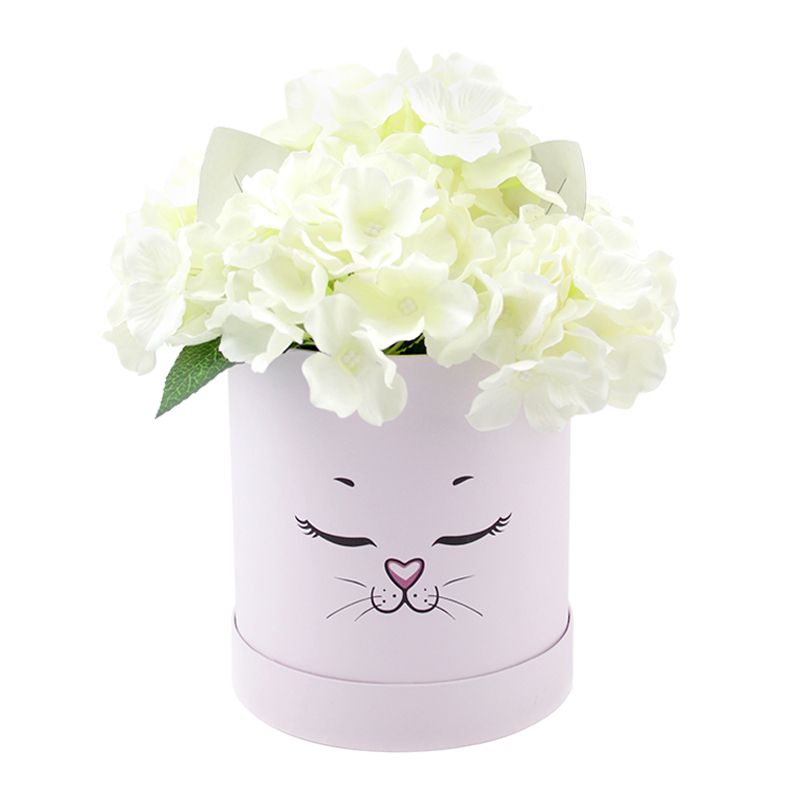 Коробка цилиндр Кошка с ушками 15х15х16см