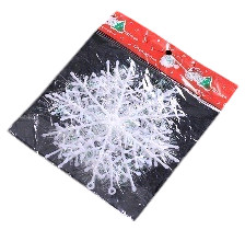 Украшение декор пластик Снежинка 15см 9г (уп3)