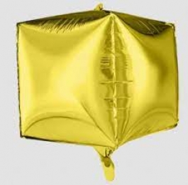 Шар фольга 3D Куб 26” 66см металлик Золото Gold