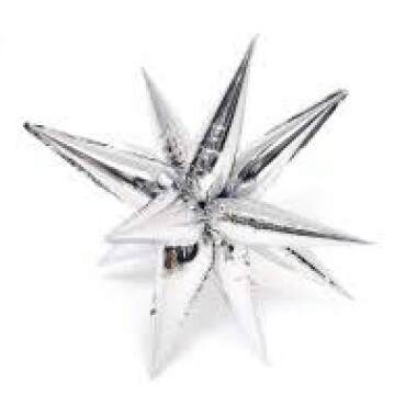 Шар фольга без рисунка фигура звезда составная 41" AG Серебро