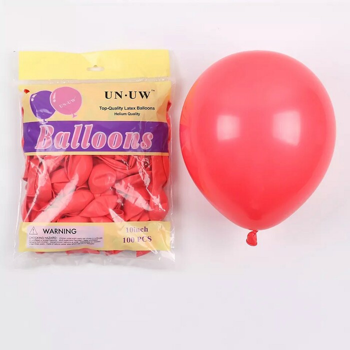 Шар латекс 10"/КА пастель UN-UW Красный (100шт)