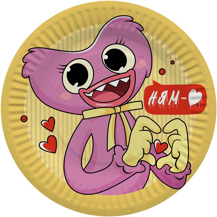 Тарелки бумажные 180мм Зубакисси и Зубабасси уп6 ВолВес