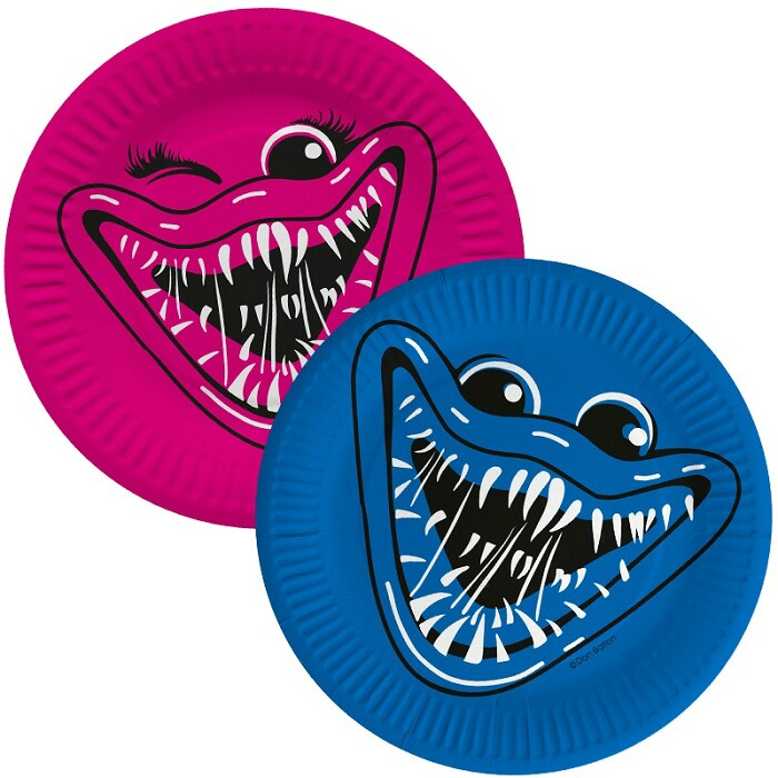 Тарелки бумажные 180мм Зубастики синий Фуше уп6 77412 ВолВес