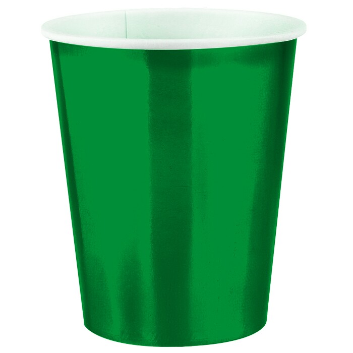Стаканы бумажные 250мл Зеленый металлик (уп6) ВВ