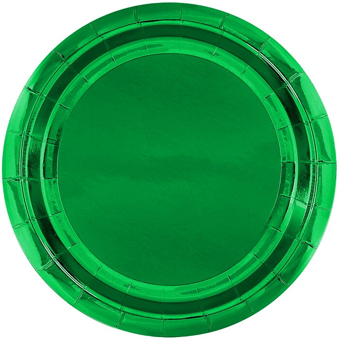 Тарелки бумажные 230мм Зеленый металлик (уп6) ВВ