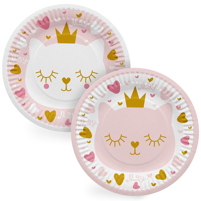 Тарелки бумажные 180мм Котенок Принцесса (уп6) ДБ