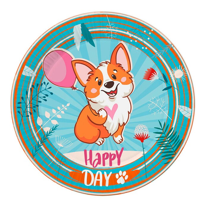 Тарелки бумажные 180мм Корги набор (уп6) Россия