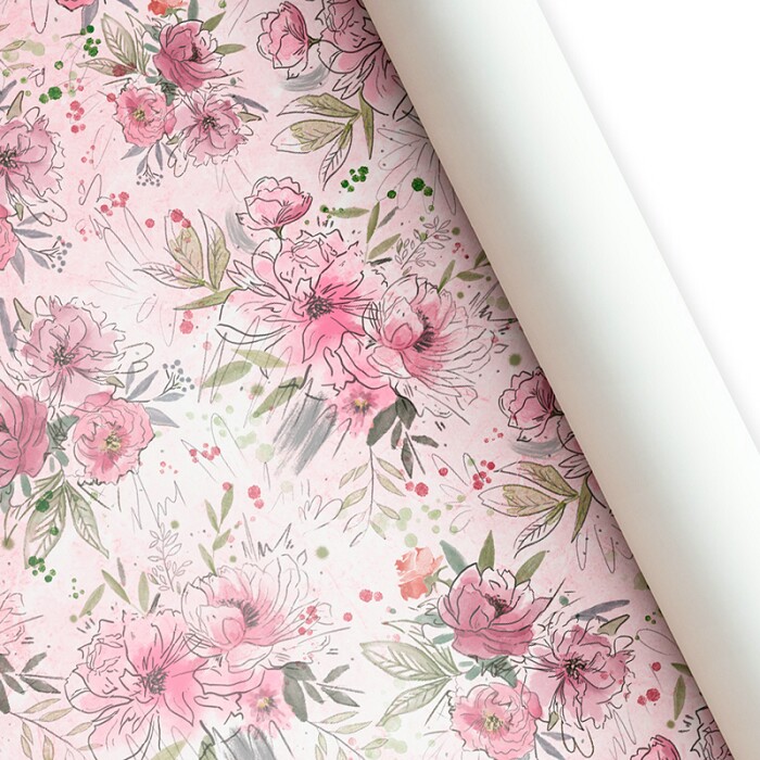 Бумага лист 60х87,5см Пионы (уп10) Россия