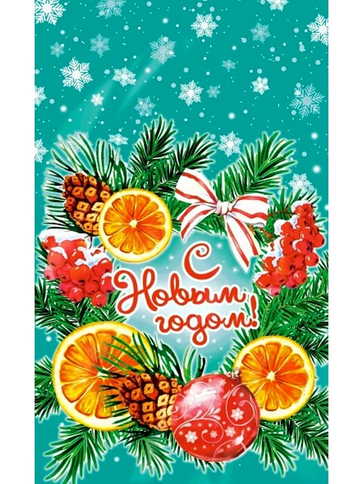 Пакет кулек п/э для подарков 20х35см Гостинцы