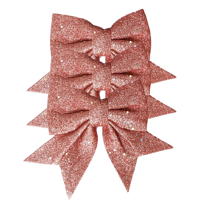 Банты набор красный с глиттером 11х12см (уп3)
