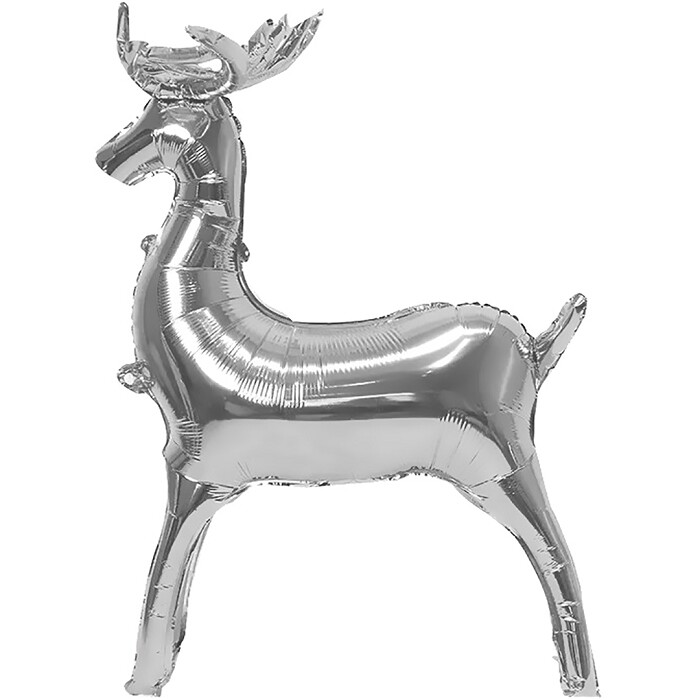 Шар фольга фигура 3D Олень Серебро 32'' 81см FL